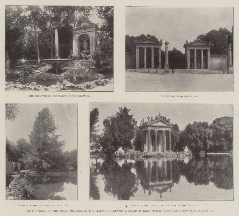 Zakup Villa Borghese przez rząd włoski, przy wsparciu prywatnej subskrypcji króla Victora Emmanuelsa autorstwa English Photographer