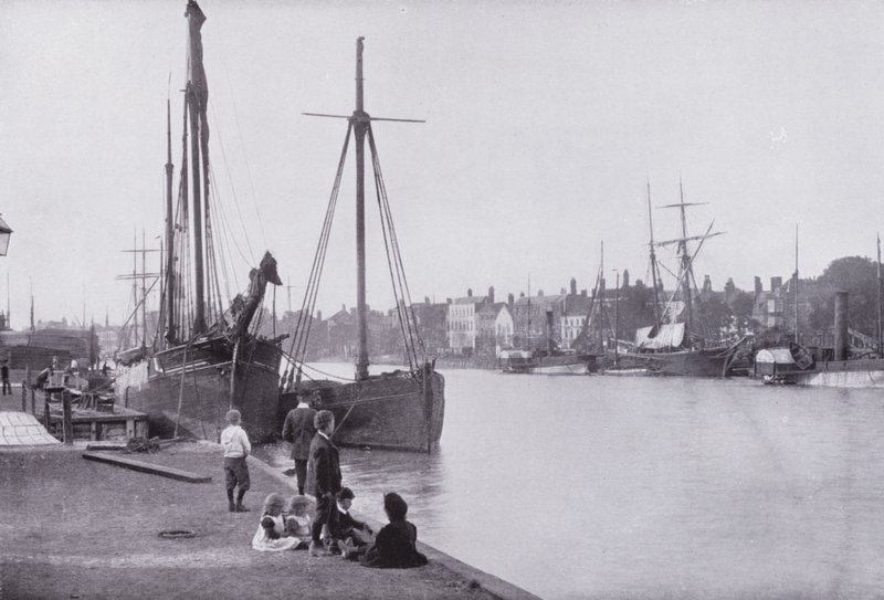 The Quays, Yarmouth (zdjęcie czarno-białe) autorstwa English Photographer