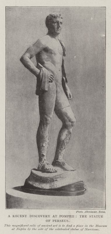 Niedawne odkrycie w Pompejach, statua Perseusza autorstwa English Photographer
