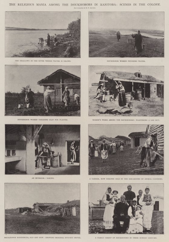 Mania religijna wśród Doukhoborów w Manitobie, sceny w kolonii autorstwa English Photographer