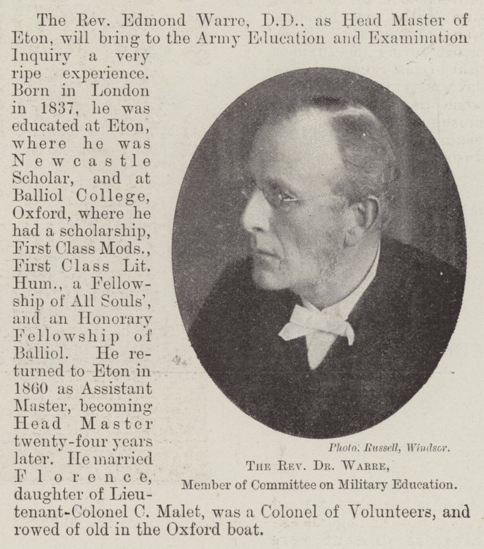 Wielebny dr Warre, członek Komisji Edukacji Wojskowej autorstwa English Photographer