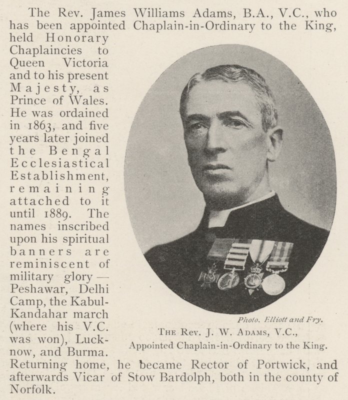 Wielebny JW Adams, VC, mianował kapelana ordynariusza króla autorstwa English Photographer