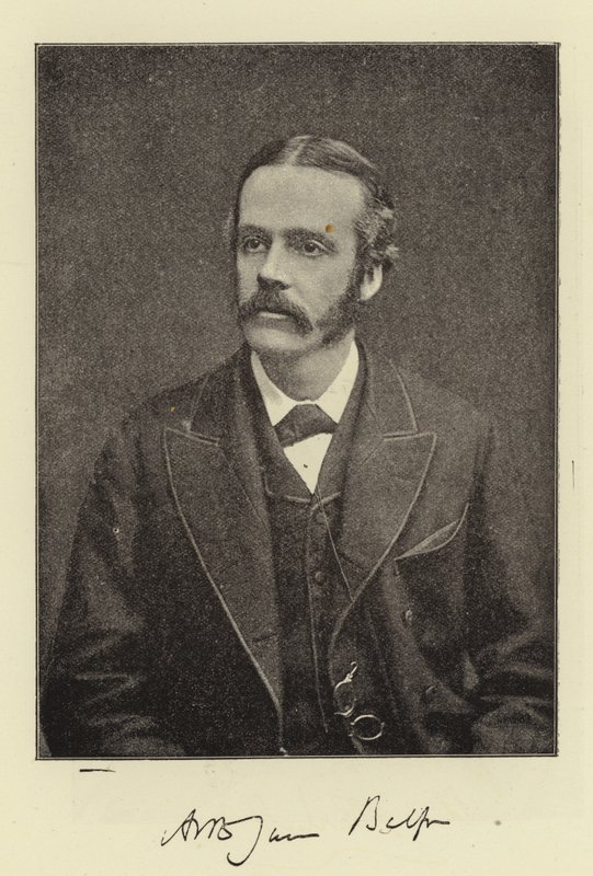 Prawicowy Hon Arthur James Balfour, poseł, sekretarz generalny Irlandii i przyszły przywódca Partii Konserwatywnej autorstwa English Photographer