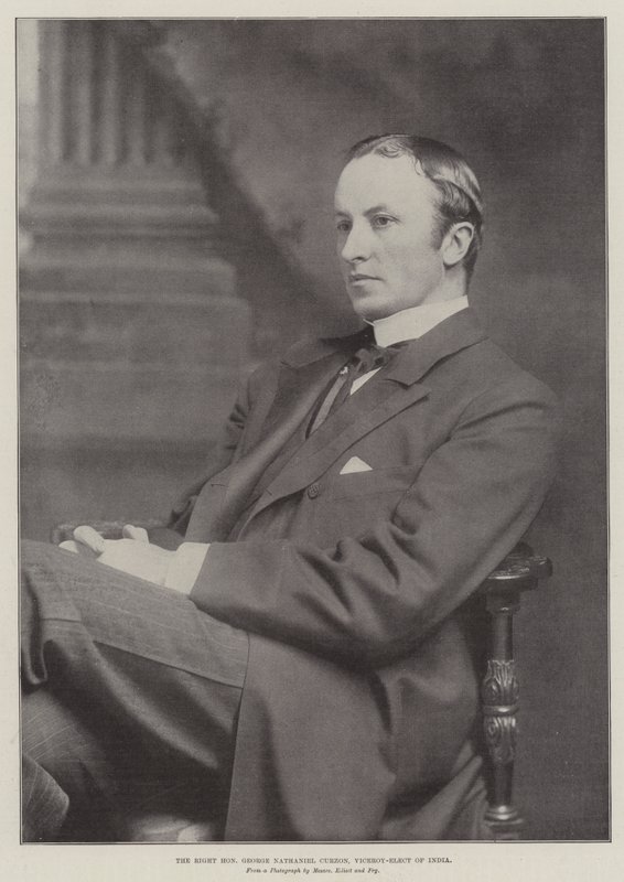 Wielce Szanowny George Nathaniel Curzon, wicekról-elekt Indii autorstwa English Photographer