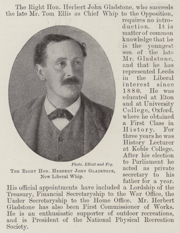 Wielce Szanowny Herbert John Gladstone, Nowy Liberalny Bicz autorstwa English Photographer
