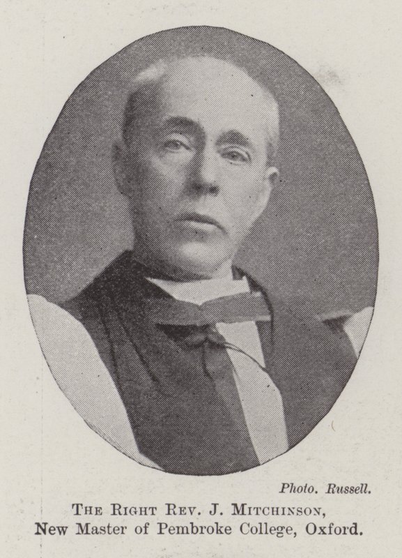 Właściwy wielebny J Mitchinson, nowy magister Pembroke College w Oksfordzie autorstwa English Photographer