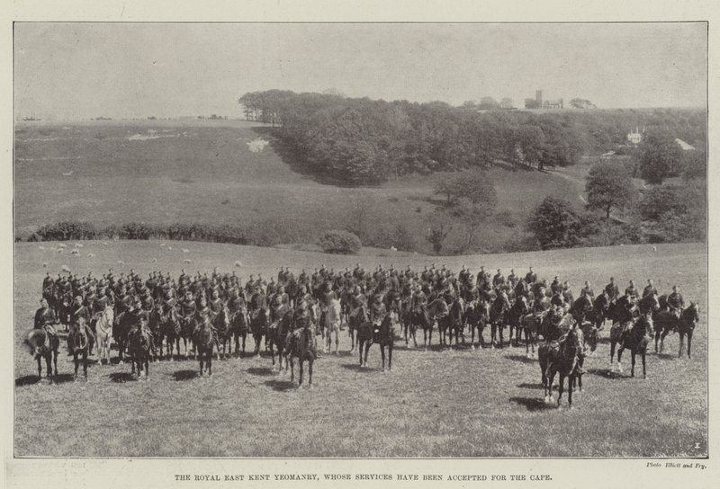 Royal East Kent Yeomanry, którego służba została przyjęta dla Cape autorstwa English Photographer