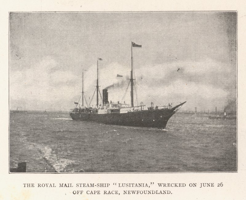 Parowiec Royal Mail Lusitania, zatonął 26 czerwca u wybrzeży Cape Race, Nowa Fundlandia autorstwa English Photographer
