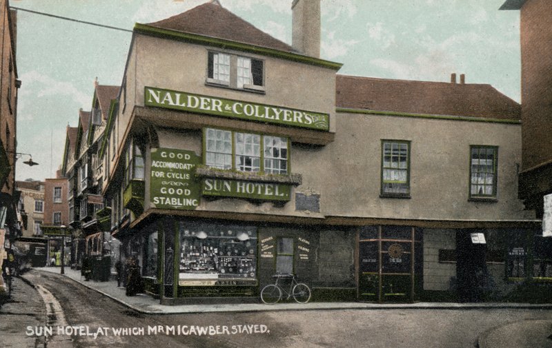 The Sun Hotel, Canterbury, Kent, w którym przebywał fikcyjny pan Micawber w powieści Charlesa Dickensa David Copperfield (zdjęcie) autorstwa English Photographer