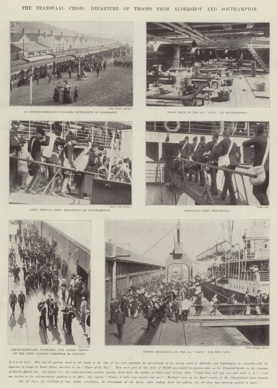 Kryzys Transwalu, odejście wojsk z Aldershot i Southampton autorstwa English Photographer