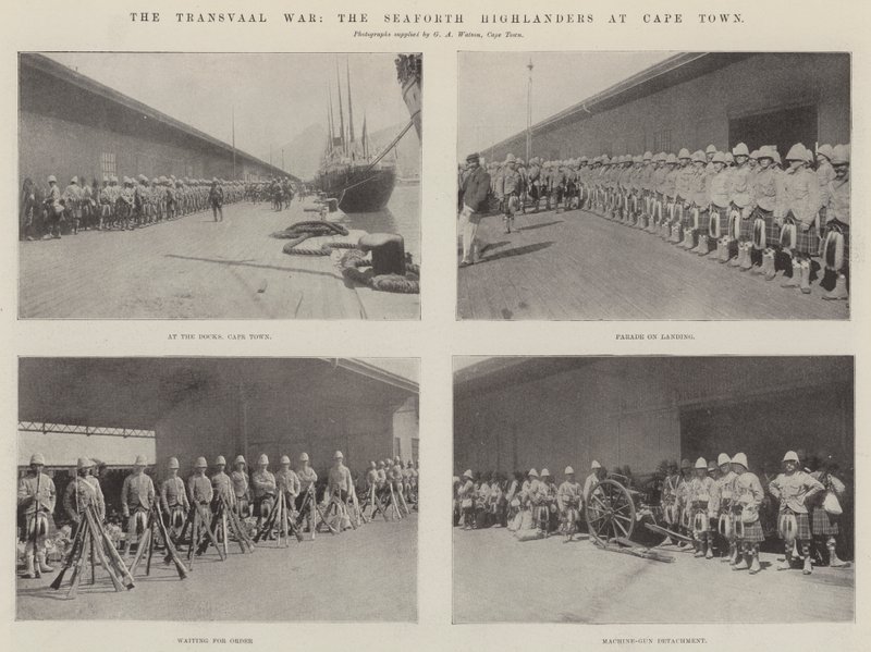 Wojna Transwalu, Seaforth Highlanders w Kapsztadzie autorstwa English Photographer