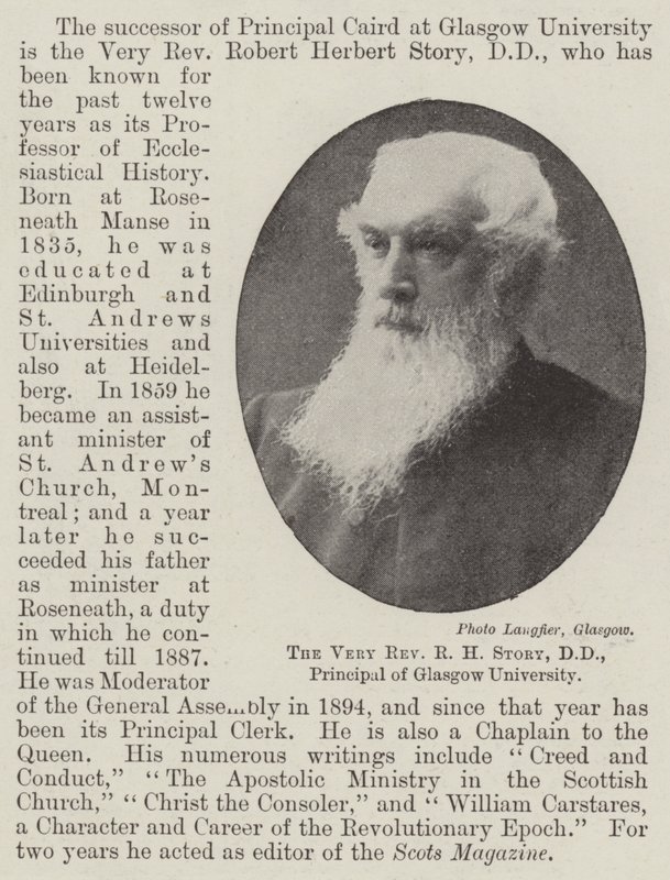 The Very Reverend RH Story, DD, dyrektor Glasgow University autorstwa English Photographer