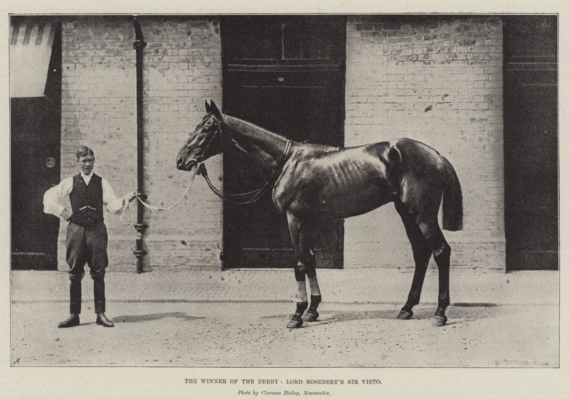Zwycięzca Derby, Lord Roseberys Sir Visto autorstwa English Photographer