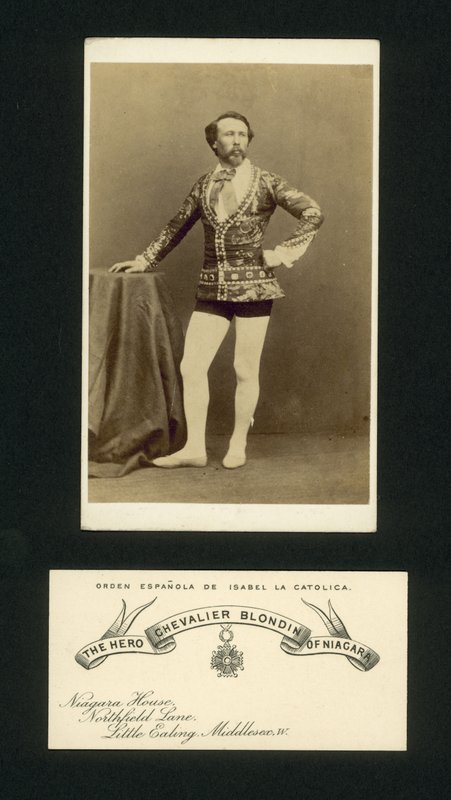 Bohater Chevalier Blondin z Niagary (zdjęcie czarno-białe) autorstwa English Photographer
