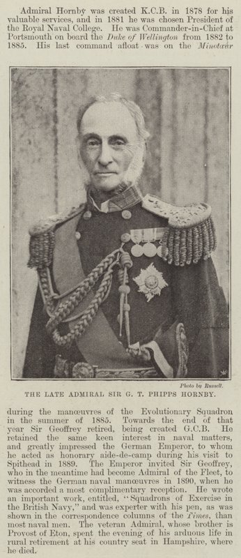 Nieżyjący admirał Sir GT Phipps Hornby autorstwa English Photographer