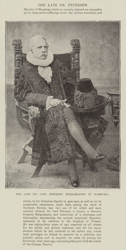Nieżyjący już dr Carl Petersen, burmistrz Hamburga autorstwa English Photographer