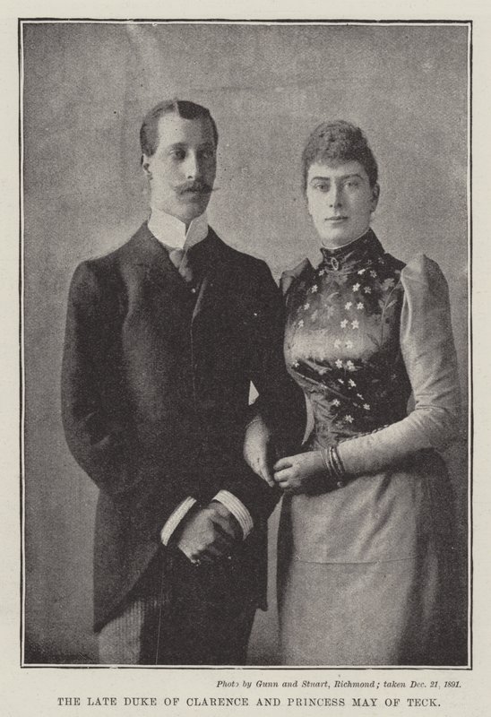 Nieżyjący książę Clarence i księżniczka May of Teck autorstwa English Photographer