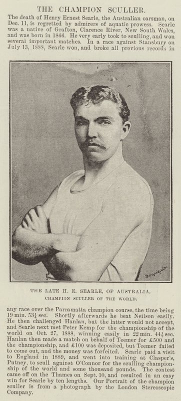 Nieżyjący już H E Searle z Australii, mistrz Sculler of the World autorstwa English Photographer
