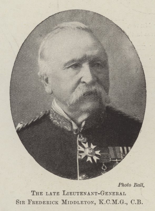 Nieżyjący generał porucznik Sir Frederick Middleton, KCMG, CB autorstwa English Photographer