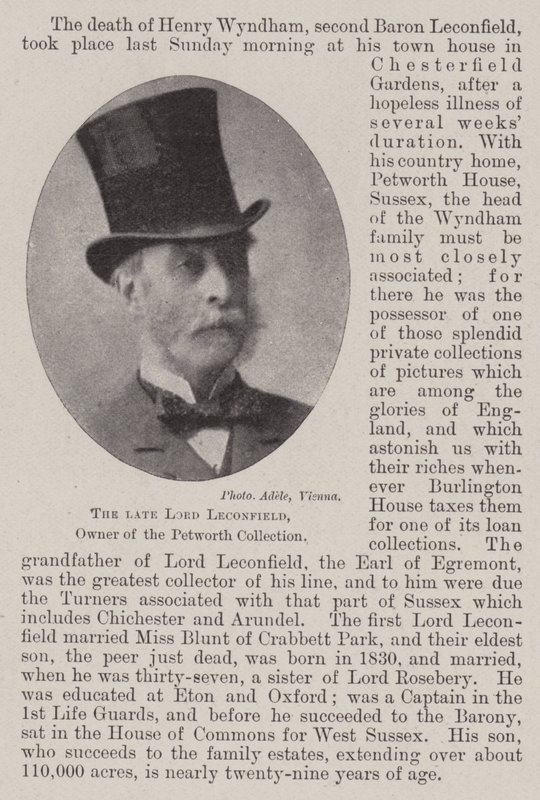 Nieżyjący już lord Leconfield, właściciel kolekcji Petworth autorstwa English Photographer