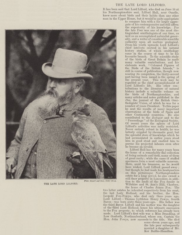 Nieżyjący już Lord Lilford autorstwa English Photographer