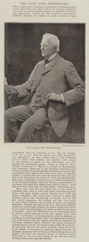 Nieżyjący już lord Sherbrooke autorstwa English Photographer