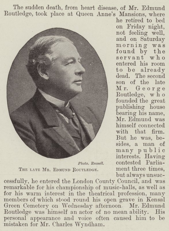 Nieżyjący już pan Edmund Routledge autorstwa English Photographer