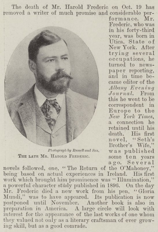 Nieżyjący już pan Harold Frederic autorstwa English Photographer