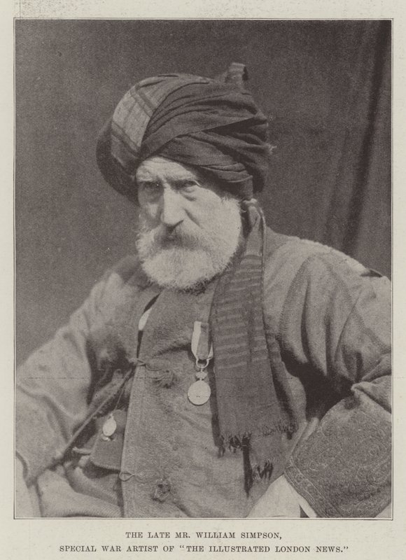 Nieżyjący już pan William Simpson, specjalny artysta wojenny The Illustrated London News autorstwa English Photographer