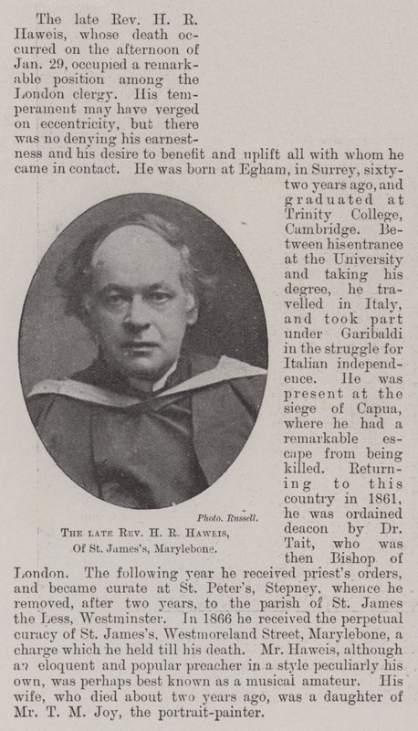 Nieżyjący wielebny H.R. Haweis z St James, Marylebone autorstwa English Photographer