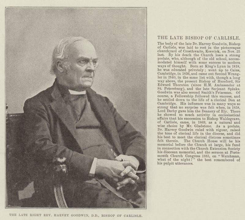 Nieżyjący wielebny Harvey Goodwin, DD, biskup Carlisle autorstwa English Photographer