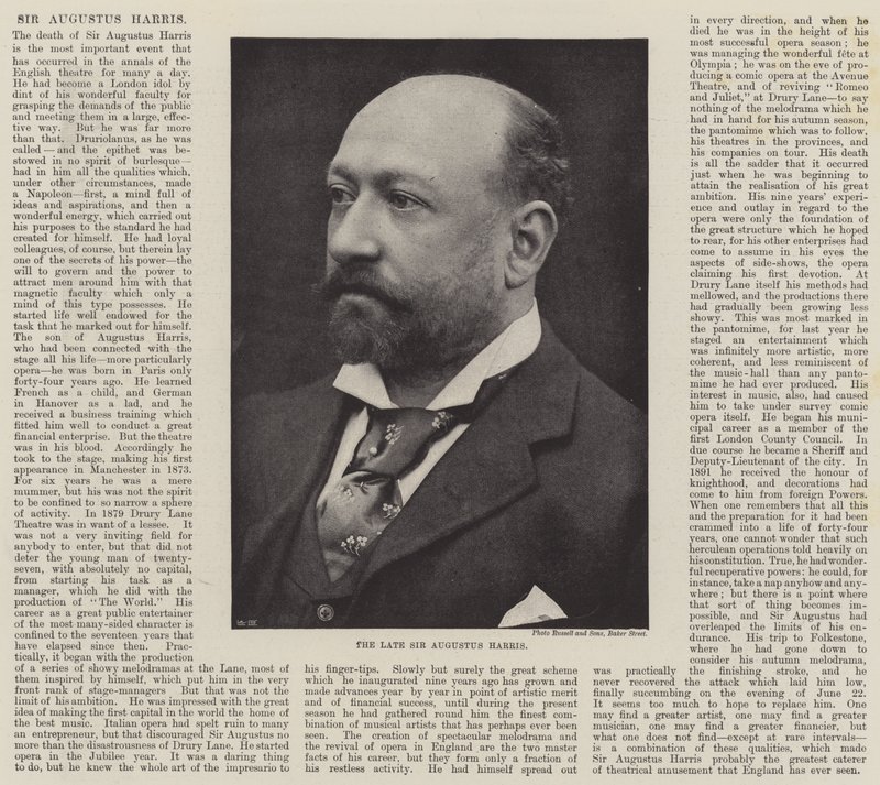 Nieżyjący już Sir Augustus Harris autorstwa English Photographer