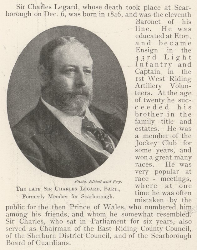Nieżyjący już Sir Charles Legard, Baronet, dawniej członek Scarborough autorstwa English Photographer