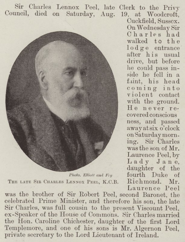 Nieżyjący już Sir Charles Lennox Peel, KCB autorstwa English Photographer