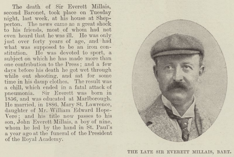 Nieżyjący już Sir Everett Millais, Baronet autorstwa English Photographer