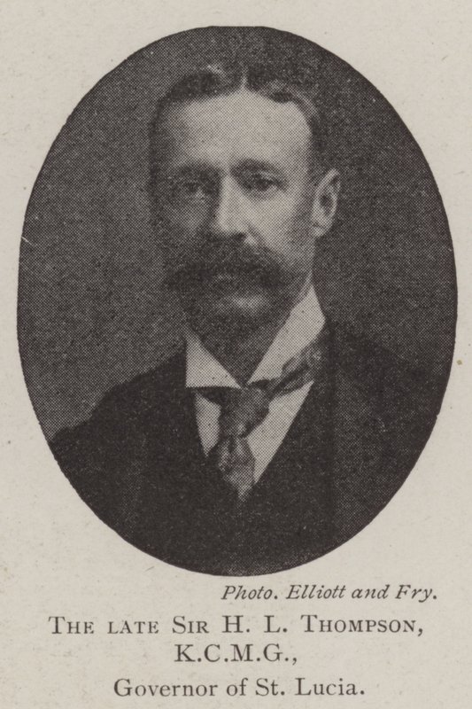 Nieżyjący już Sir H L Thompson, KCMG, gubernator St Lucia autorstwa English Photographer