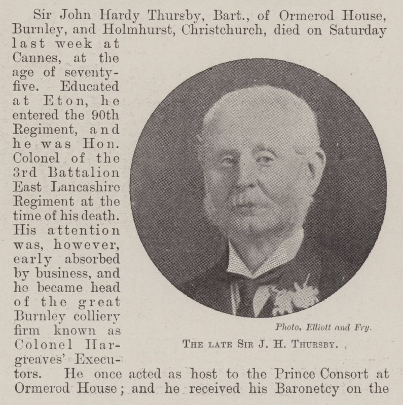 Nieżyjący Sir JH Thursby autorstwa English Photographer