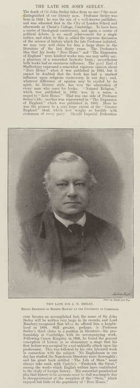 Nieżyjący już Sir JR Seeley, Regius Professor of Modern History na University of Cambridge autorstwa English Photographer