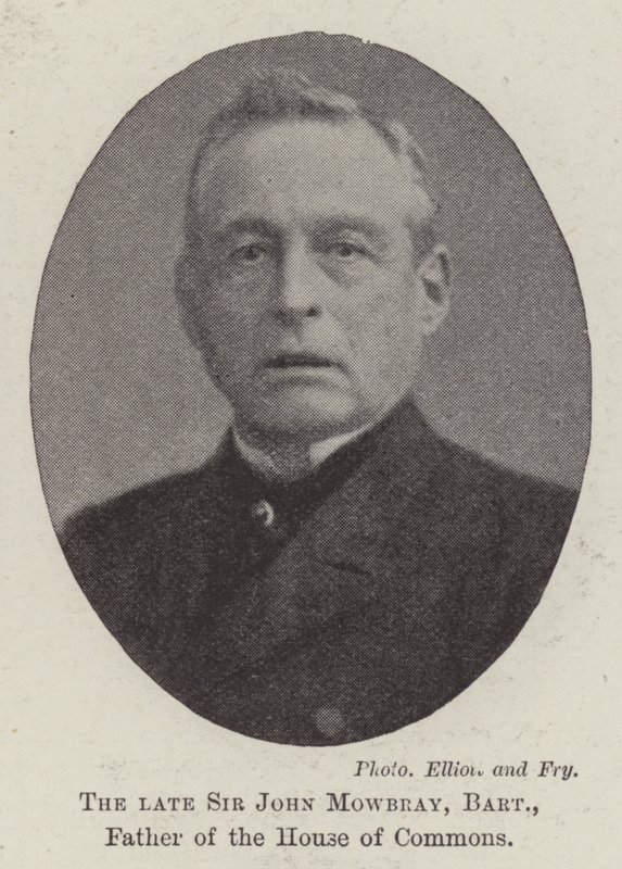 Nieżyjący już sir John Mowbray, baronet, ojciec Izby Gmin autorstwa English Photographer