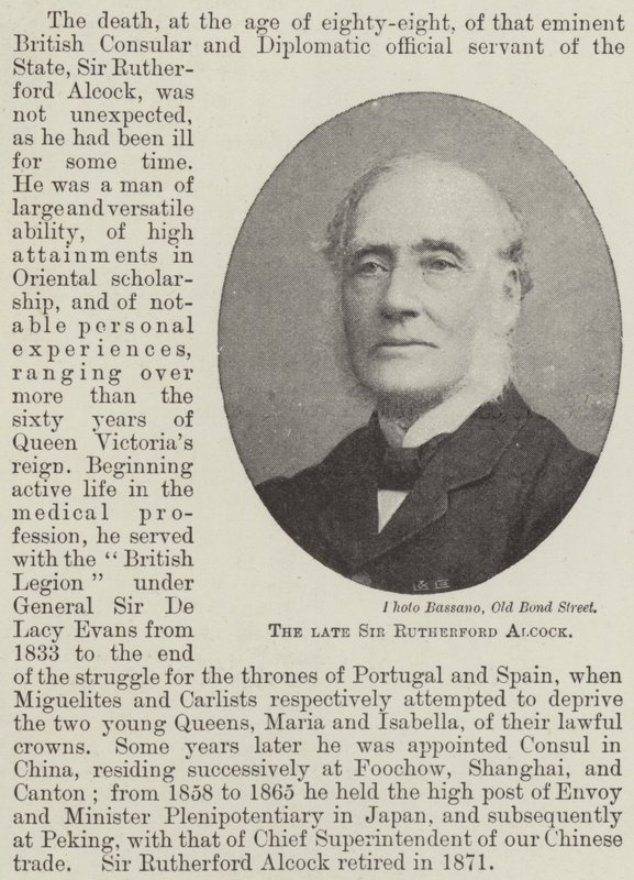 Nieżyjący już Sir Rutherford Alcock autorstwa English Photographer