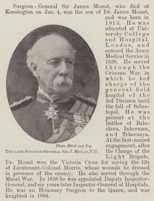 Zmarły lekarz naczelny Sir J Mouat, VC autorstwa English Photographer