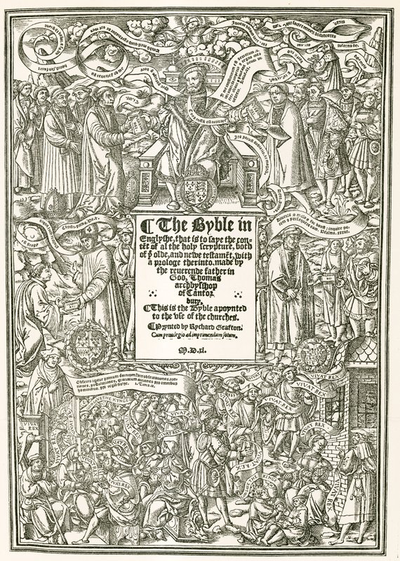 Strona tytułowa Biblii Cranmersa, AD 1540 autorstwa English Photographer
