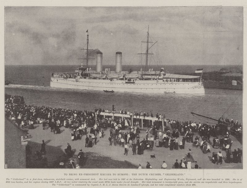 Aby sprowadzić byłego prezydenta Krugera do Europy, holenderski Cruiser, Gelderland autorstwa English Photographer