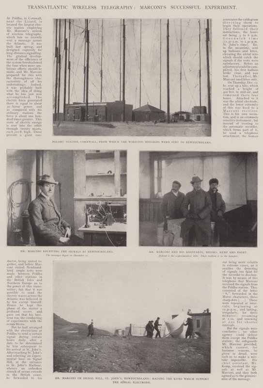 Transatlantycka telegrafia bezprzewodowa, udany eksperyment Marconisa autorstwa English Photographer