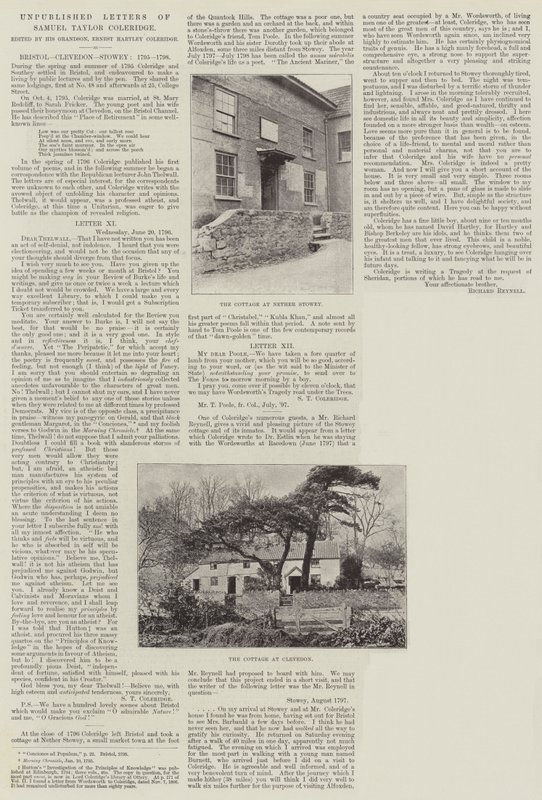 Niepublikowane listy Samuela Taylora Coleridge’a autorstwa English Photographer