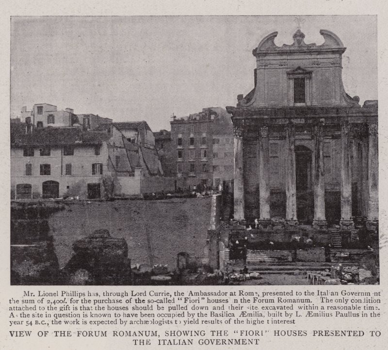 Widok na Forum Romanum, przedstawiające domy Fiori przedstawione rządowi włoskiemu autorstwa English Photographer