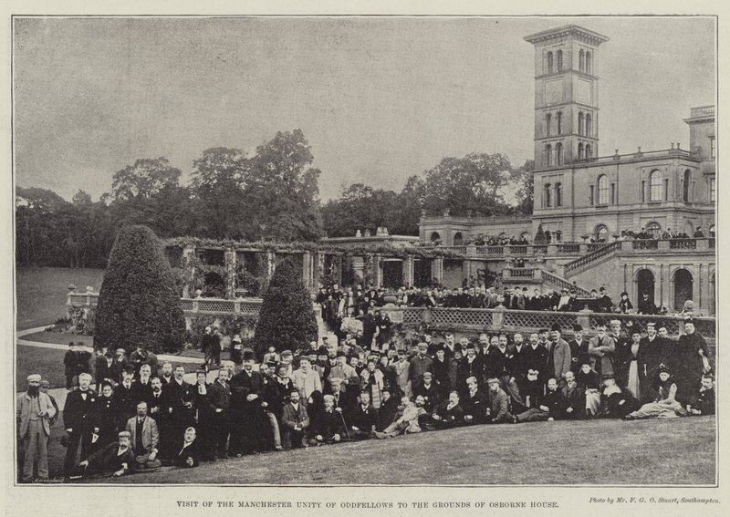 Wizyta Manchester Unity of Oddfellows na terenie Osborne House autorstwa English Photographer