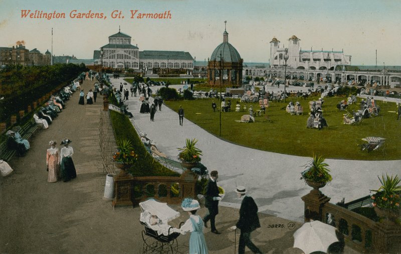 Wellington Gardens, Great Yarmouth. Pocztówka wysłana w 1913 roku. autorstwa English Photographer