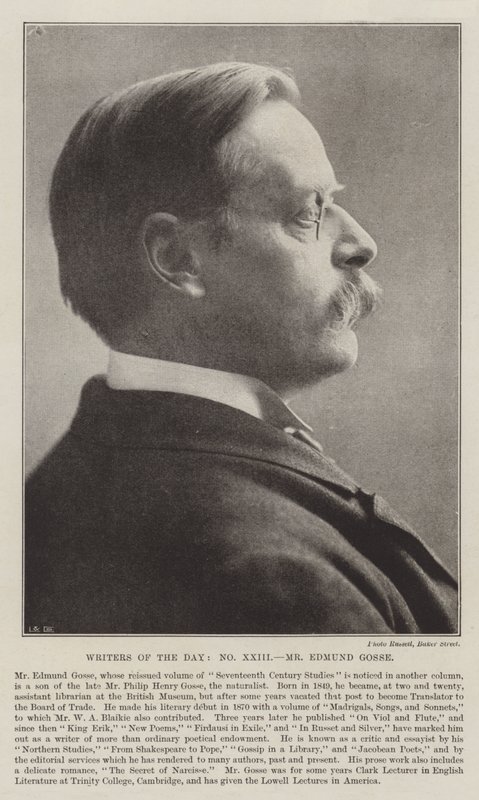 Pisarze dnia, pan Edmund Gosse autorstwa English Photographer