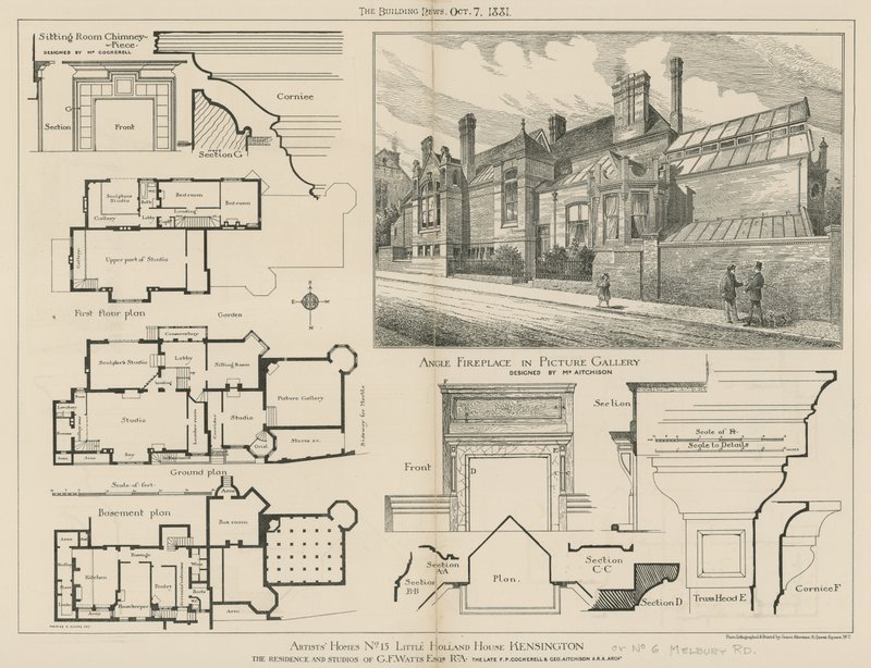 15 Little Holland House, Kensington, rezydencja i studia GF Watts, RA autorstwa English School